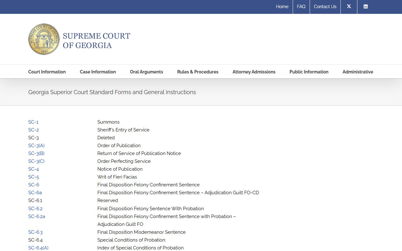 Jasper County Clerk of Superior Court Georgia Superior Court forms
