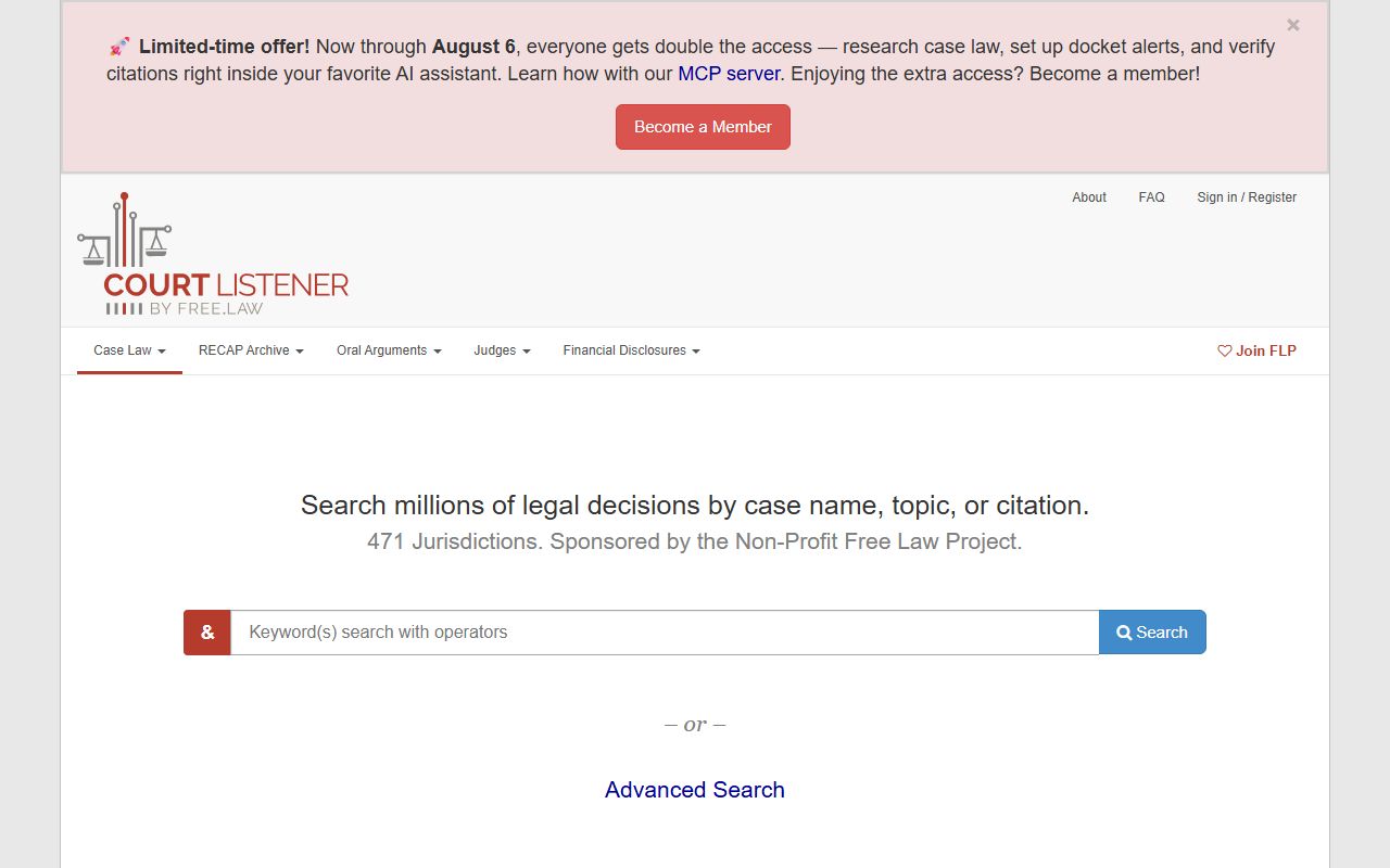 Jasper County criminal court records CourtListener federal search page