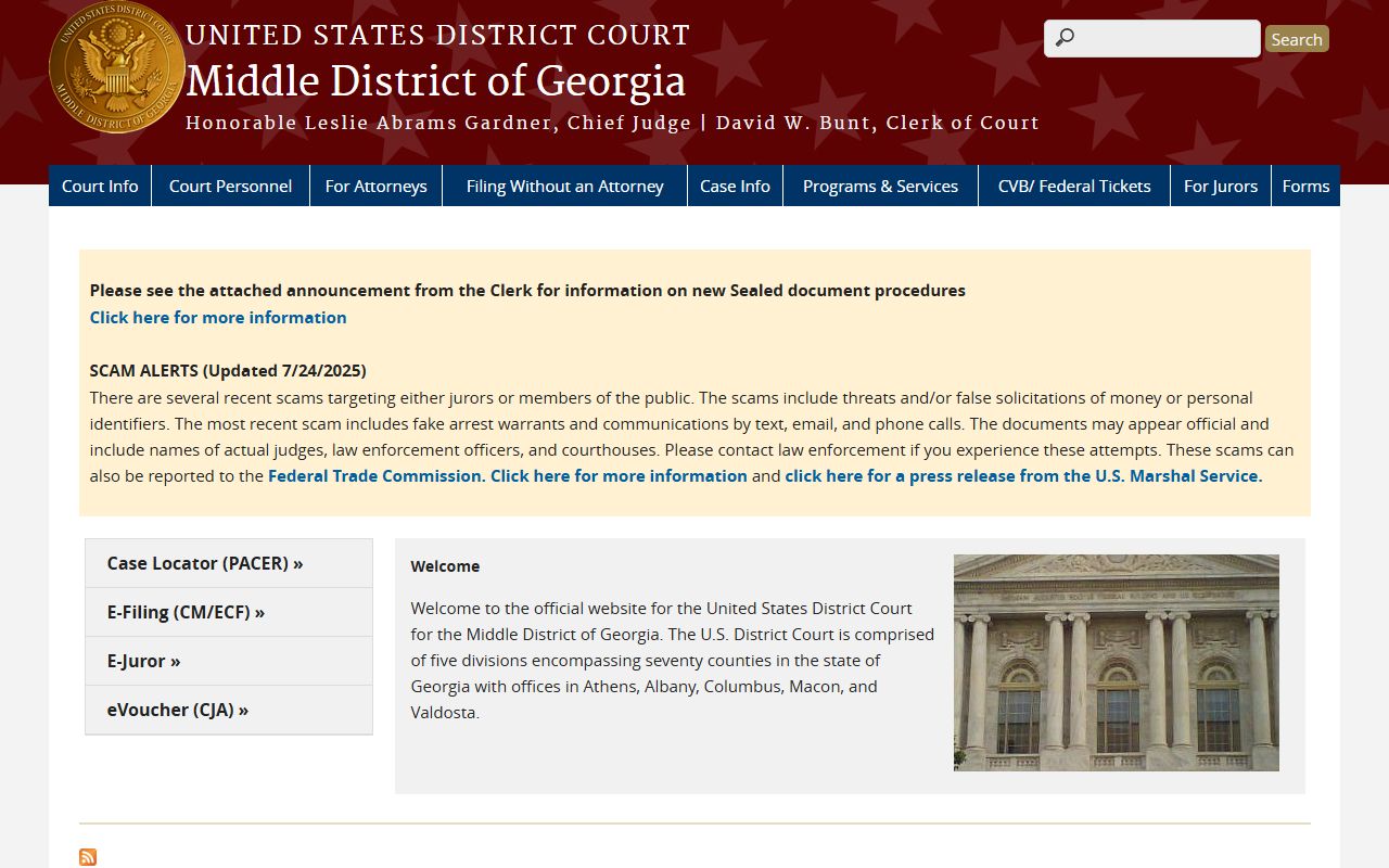 Jasper County Superior Court federal Middle District homepage