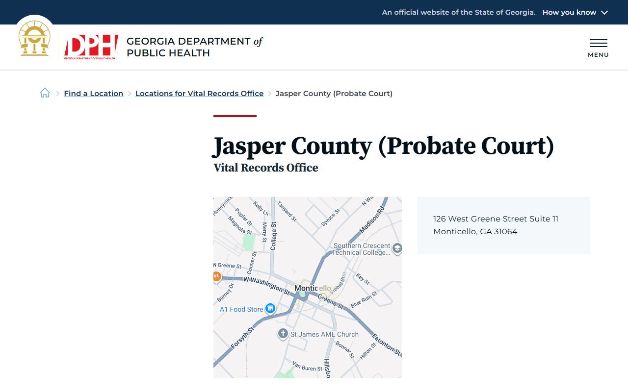Jasper County probate records DPH Probate Court vital records listing